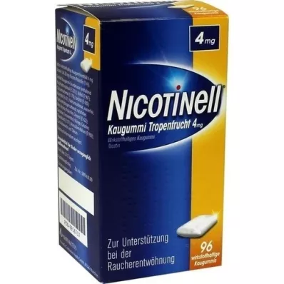 NICOTINELL Žvýkačky tropické ovoce 4 mg, 96 ks