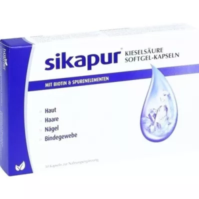SIKAPUR Softgelové kapsle s kyselinou křemičitou a biotinem, 30 ks