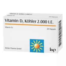 VITAMIN D3 KÖHLER 2 000 I.U. kapsle, 20 ks