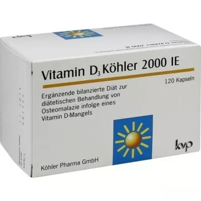 VITAMIN D3 KÖHLER 2 000 I.U. kapsle, 120 ks