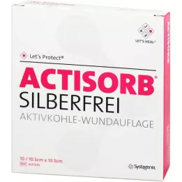 ACTISORB SILBERFREI Aktivní uhlí 10,5x10,5 cm, 10 ks