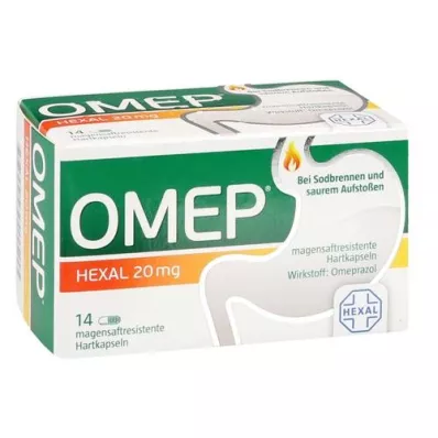 OMEP HEXAL 20 mg tvrdé tobolky potahované enterálními látkami, 14 kusů