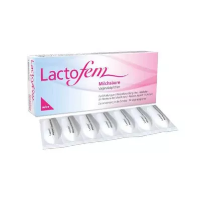 Lactofem vaginální čípky s kyselinou mléčnou, 14 ks