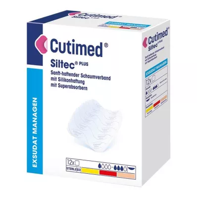 Cutimed Siltec Plus pěnový obvaz 5x6 cm lepidlo, 12 kusů