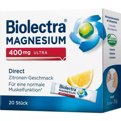 BIOLECTRA Hořčík 400 mg ultra Direct Lemon, 20 ks