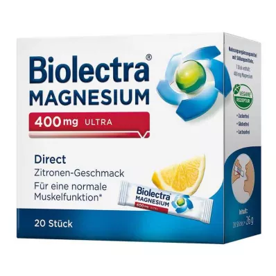 BIOLECTRA Hořčík 400 mg ultra Direct Lemon, 20 ks