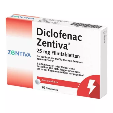 Diclofenac Zentiva 25 mg potahované tablety, 20 ks