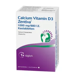 CALCIUM VITAMIN D3 Zentiva 1000 mg/880 I.U. žvýkací tablety, 100 ks