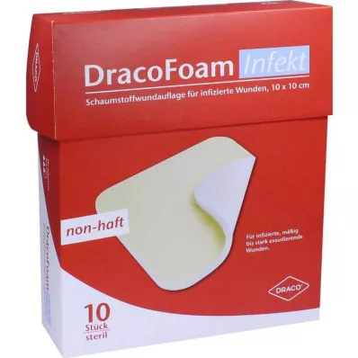 Dracofoam Infection Foam Kryt na rány 10x10cm, 10 ks