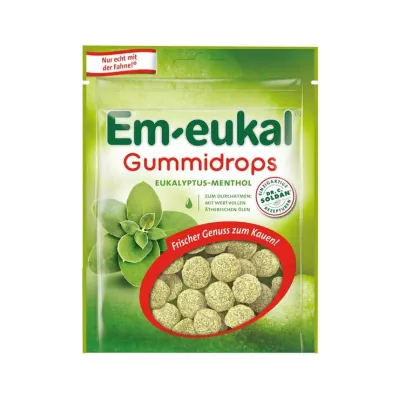 EM-EUKAL Eukalyptovo-mentolové žvýkací kapky, s obsahem cukru, 90 g