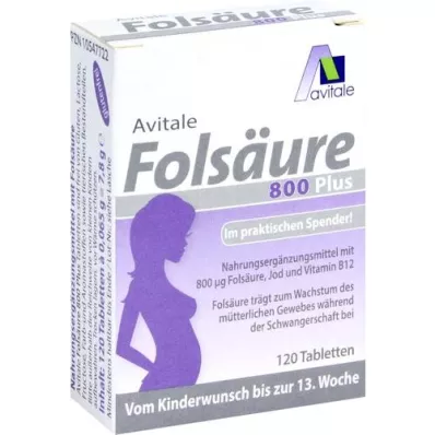 FOLSÄURE 800 Plus B12+jód tablety, 120 kapslí