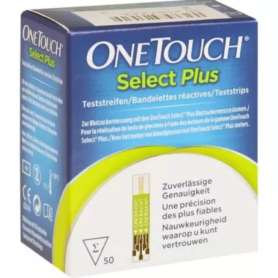 ONE TOUCH Testovací proužky na glukózu v krvi Select Plus, 50 ks