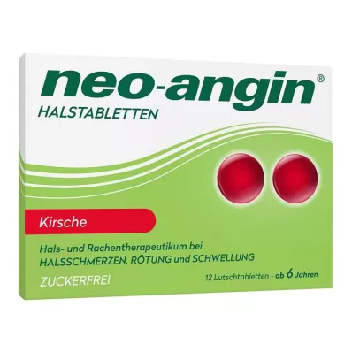 neo-angin pastilky do krku třešňové bez cukru, 12 ks