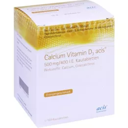 CALCIUM VITAMIN D3 acis 500 mg/400 I.U. Žvýkací tablety, 100 ks