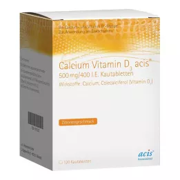CALCIUM VITAMIN D3 acis 500 mg/400 I.U. Žvýkací tablety, 120 ks