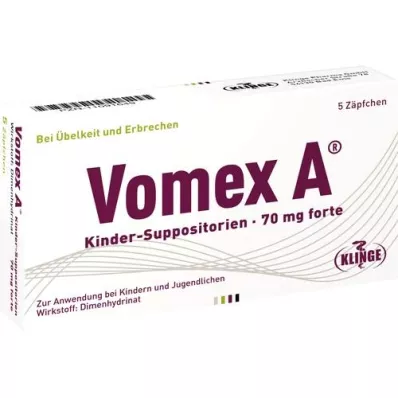 VOMEX A Dětské čípky 70 mg forte, 5 ks