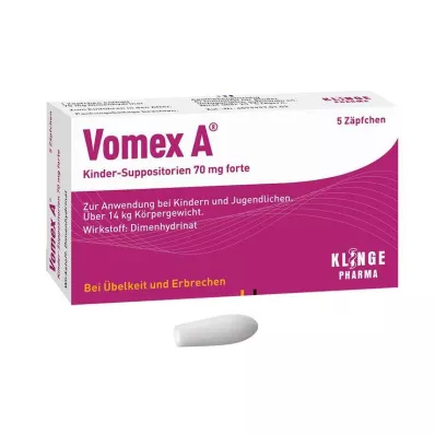 Vomex A® dětské čípky 70 mg forte, 5 ks