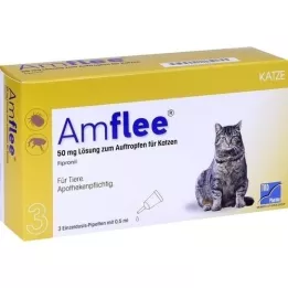 AMFLEE 50 mg spot-on roztok pro kočky, 3 ks