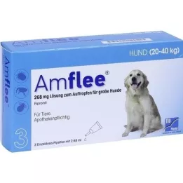 AMFLEE 268 mg spot-on roztok pro velké psy 20-40 kg, 3 ks
