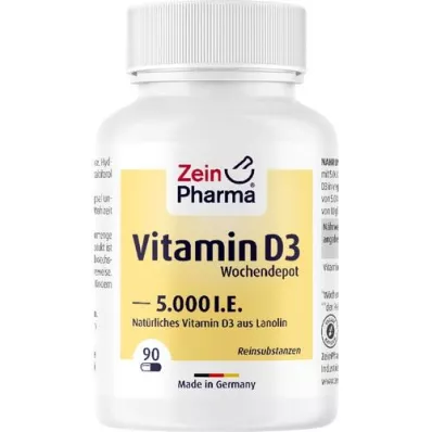 VITAMIN D3 5 000 I.U. Týdenní depotní kapsle, 90 ks