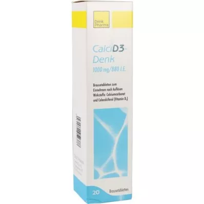 CALCI D3-Denk 1 000 mg/880 I.U. Šumivé tablety, 20 ks