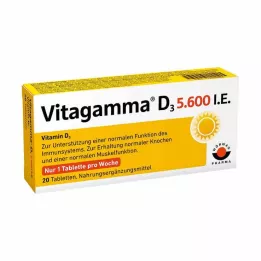 VITAGAMMA D3 5 600 I.U.Vitamin D3 NEM Tablety, 20 ks