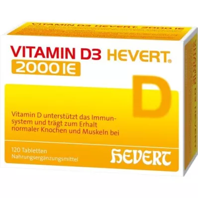 VITAMIN D3 HEVERT 2 000 I.U. tablet, 120 ks