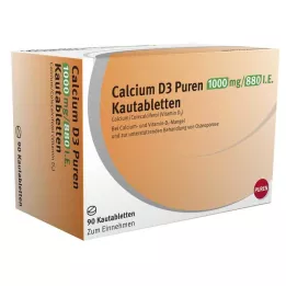 CALCIUM D3 Puren 1000 mg/880 I.U. Žvýkací tablety, 90 ks