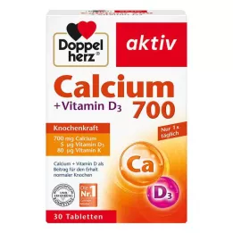 DOPPELHERZ Calcium 700+Vitamin D3 Tablety, 30 kapslí