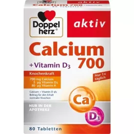 DOPPELHERZ Calcium 700+Vitamin D3 Tablety, 80 kapslí