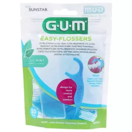 GUM Zubní nitě Easy-Flossers voskované + cestovní pouzdro, 30 ks