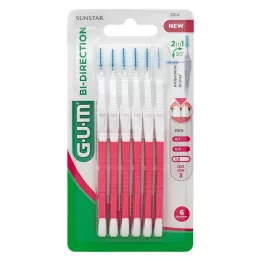 GUM Mezizubní kartáček Bi-Direction 1,2 mm růžový, 6 ks