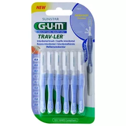 GUM TRAV-LER 0,6mm svíčkový světle modrý mezizubní kartáček, 6 ks