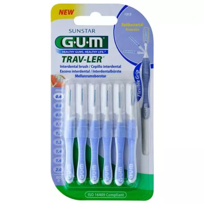 GUM Trav-Ler 0,6IN svíčka světle modrá mezizubní fréza, 6 ks