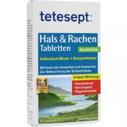 TETESEPT Hrdlo &amp; Hrdlo tablety bez cukru, 20 ks