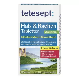 TETESEPT Hrdlo &amp; Hrdlo tablety bez cukru, 20 ks