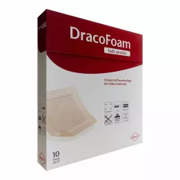 DRACOFOAM Adhezivní pěnový obvaz na rány 5x5 cm, 10 ks