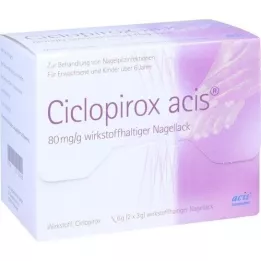 CICLOPIROX acis 80 mg/g lak na nehty obsahující účinnou látku, 6 g
