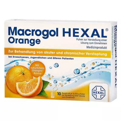 Makrogol HEXAL Oranžový prášek pro přípravu perorálního roztoku sáček, 10 ks