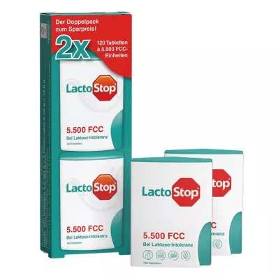 Lactostop 5 500 FCC tablet klikací dávkovač dvojbalení, 2x120 ks