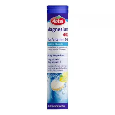 ABTEI Šumivé tablety Magnesium 400 Plus Vitamin C+E, 15 ks