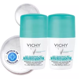 VICHY DEO Roll-on proti skvrnám 48h, 2x50 ml