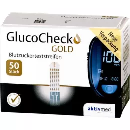 GLUCOCHECK GOLD Testovací proužky na glukózu v krvi, 50 ks