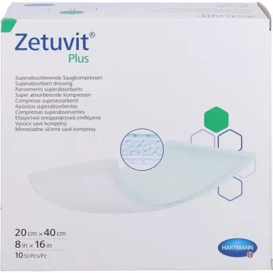 ZETUVIT Plus extra silný absorpční obklad, sterilní 20x40 cm, 10 ks