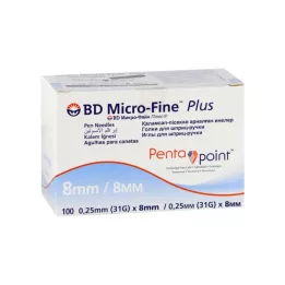 BD MICRO-FINE+ 8 jehel 0,25x8 mm, 100 ks