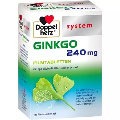 DOPPELHERZ Ginkgo 240 mg systémové potahované tablety, 120 ks