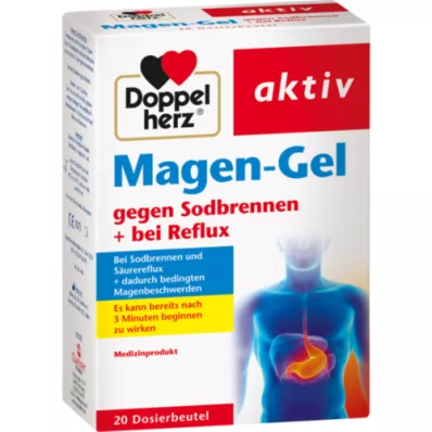 DOPPELHERZ Žaludeční gel proti pálení žáhy+pro reflux, 20 ks