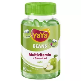 YAYA BEANS Jablečný zinek a jód Žvýkací potahované tablety, 90 ks