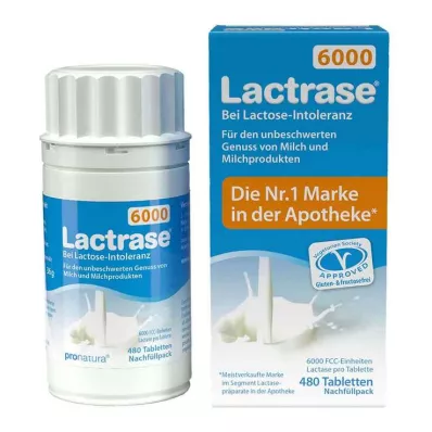 Lactrase 6 000 FCC tablet klikací dávkovač náhradní náplň, 480 ks