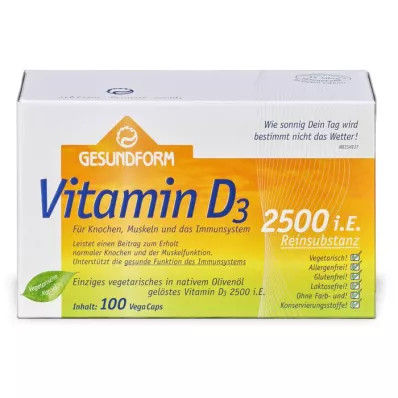 GESUNDFORM Vitamin D3 2 500 I.U. Vega-Caps, 100 ks